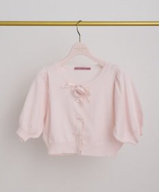 Maison de FLEUR ローズニット半袖カーディガン