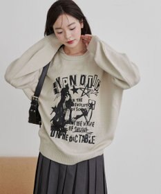 WEGO グラフィックニットBIGプルオーバー