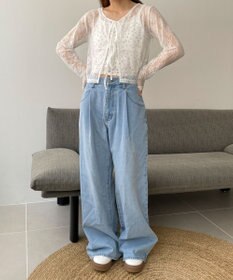 WEGO 【カップ付きインナー】花柄レースカップインキャミ