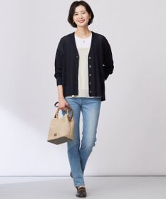 J.PRESS LADIES L 【洗える】ドッキングジャージー ビスチェライク プルオーバー