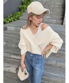 Green Parks ショート丈ミラノリブカーディガン