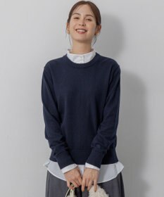 組曲 S 【加藤ローサさん着用】コットンカシミヤMIX刺繍入りニット