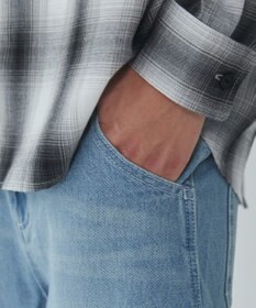 WEGO 【ウエスト紐で調整】イージーペインターグラフィックデニムパンツ