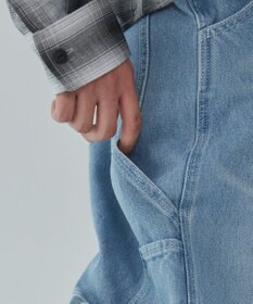 WEGO 【ウエスト紐で調整】イージーペインターグラフィックデニムパンツ