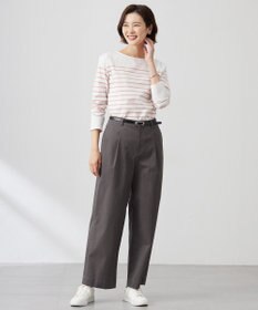 J.PRESS LADIES S 【洗える】20チノストレッチ ワイドパンツ