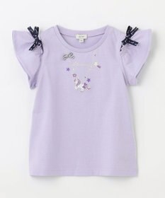 ANY KIDS 刺繍 オン・オフショルダー Tシャツ