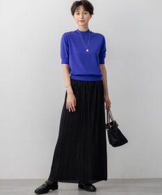 23区 S 【洗える】サステナブルウール モックネック 5分袖 ニット