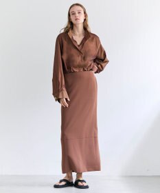 BEIGE， SULFUR / シルク混ショート丈バルーンブルゾン