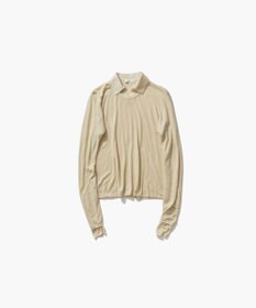 ATON SILK BLENDED CIRCULAR RIB | クルー＆ポロレイヤードプルオーバー