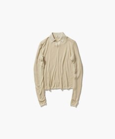 ATON SILK BLENDED CIRCULAR RIB | クルー＆ポロレイヤードプルオーバー