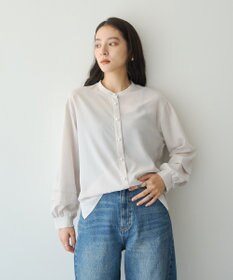 YECCA VECCA 2way裾アレンジパール釦ブラウス