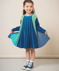 ami amie マルチカラーストライプワンピース85cm～130cm