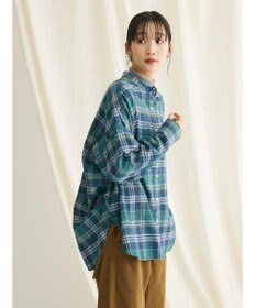 CRAFT STANDARD BOUTIQUE チェックバンドカラーサークルブラウス