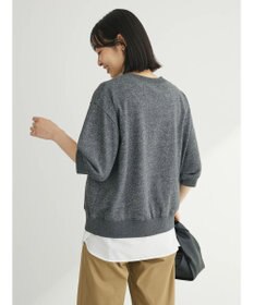 Green Parks ７分袖ラメ裏毛パフプルオーバー