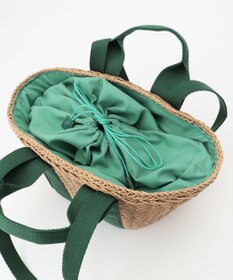 LA BAGAGERIE 【maison vert】 【ペーパー素材・多収納】ダブルハンドルかごバッグ