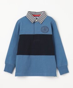 J.PRESS KIDS 【110-130cm】襟ストライプ ブロッキングポロシャツ