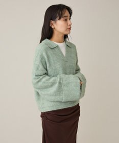 CRAFT STANDARD BOUTIQUE ロールアップ袖ショート丈ニットプルオーバー