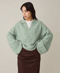 CRAFT STANDARD BOUTIQUE ロールアップ袖ショート丈ニットプルオーバー