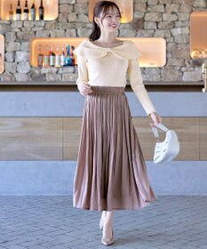 Tiaclasse 【安田美沙子さん着用・洗える】ヴィンテージサテンプリーツスカート