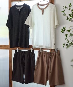 WACOAL MEN WEB限定　ルームウェア　半袖　ひざ上丈　綿混（本体）　前閉じ　/ブロス　GH3300