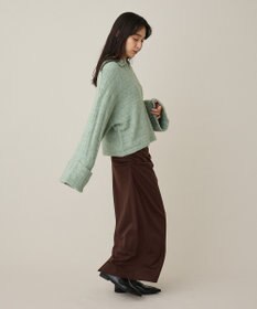 CRAFT STANDARD BOUTIQUE ロールアップ袖ショート丈ニットプルオーバー