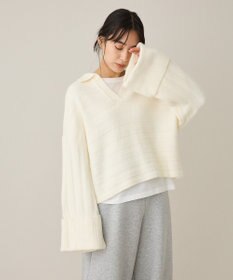 CRAFT STANDARD BOUTIQUE ロールアップ袖ショート丈ニットプルオーバー