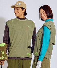 PW CIRCULUS 【撥水加工 / 小さくまとまる】【UNISEX】オーバーサイズ パッカブルベスト ゴルフウェア メンズ レディース グリーン系