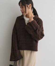 CRAFT STANDARD BOUTIQUE ロールアップ袖ショート丈ニットプルオーバー