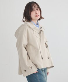 earth music&ecology 2WAYフードショートフレアトレンチ