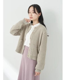 earth music&ecology 透かし柄ポケットカーディガン