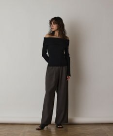 GRACE CONTINENTAL オフショルリブニットトップ