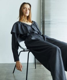 uncrave 【手洗い可】シャンブレー タック パンツ（uncrave WHITE）