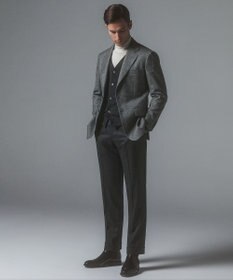 GOTAIRIKU 【保温性/ストレッチ/シワになりにくい】サキソニーストレッチパンツ（ノータック）