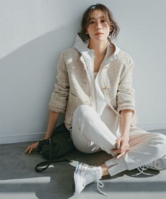 自由区 ファンシーノットツイードノーカラー ジャケット