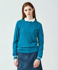 23区GOLF 【WOMEN】【洗える】格子柄  カラーニット