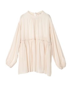 CRAFT STANDARD BOUTIQUE 後リボン切替ギャザーチュニックブラウス