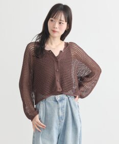 earth music&ecology ＳＥＴ２点メッシュニットカーディガン＋ビスチェ