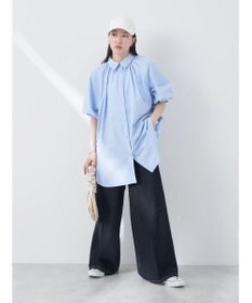 earth music&ecology パフスリーブチュニックブラウス