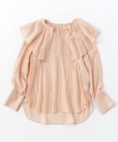 UNFILO イージーケア ラッフルカラー ブラウス