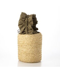 UNBILLION cachecache フリルハンドルラフィアバケツバッグ