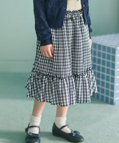組曲 KIDS 【110-140㎝】ギンガムチェックプリーツ スカート