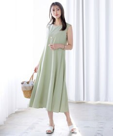 Tiaclasse L 【洗える】裾フレアAラインワンピース