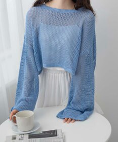 WEGO ショートメッシュニットプルオーバー