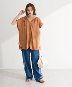 Green Parks ドロストネックフレンチスリーブブラウス