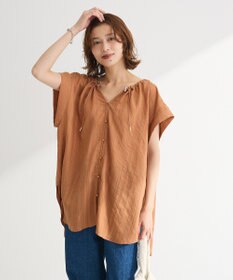 Green Parks ドロストネックフレンチスリーブブラウス