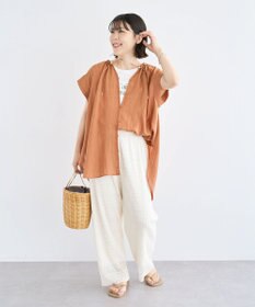 Green Parks ドロストネックフレンチスリーブブラウス