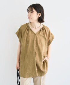 Green Parks ドロストネックフレンチスリーブブラウス