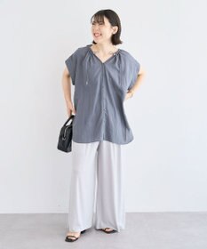 Green Parks ドロストネックフレンチスリーブブラウス