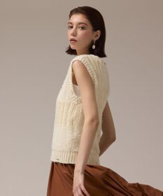 GRACE CONTINENTAL パッチワークニットトップ