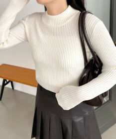 WEGO リブハイネックショートニット